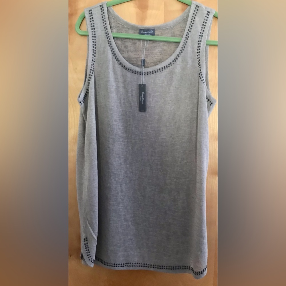 ESSENTIALS BY MILANO POLYESTER DRESS TANK TOP